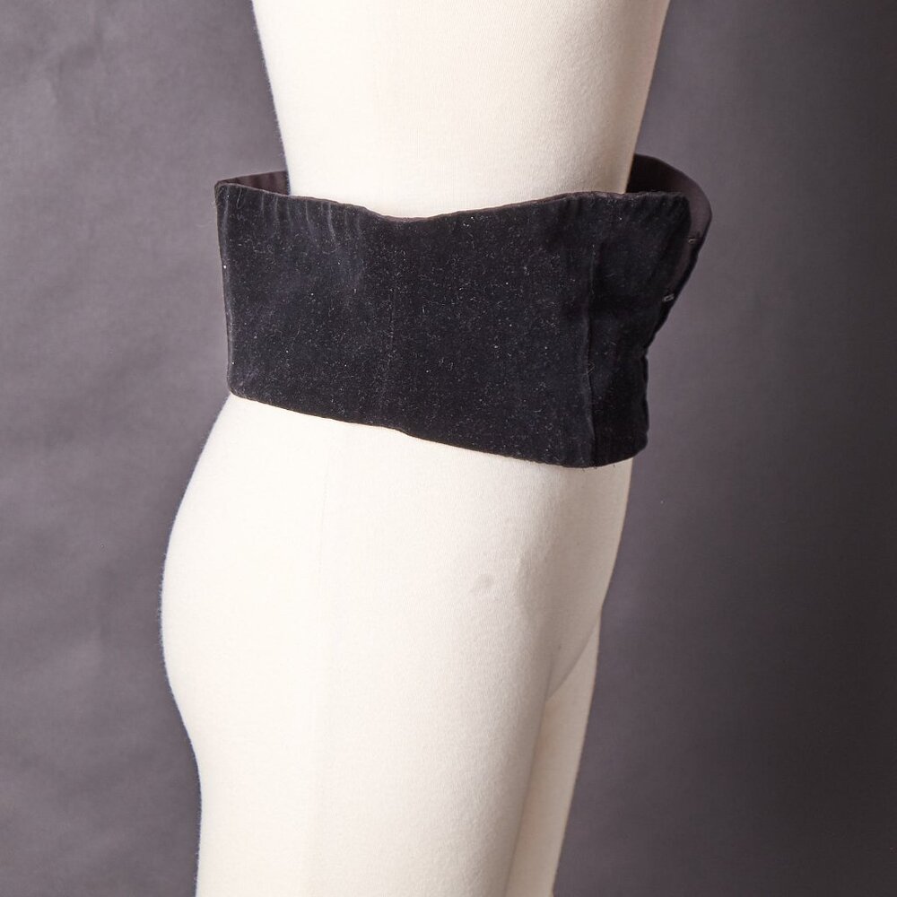 1980s Black Punk Glam Rock Velvet Belt Waspie
